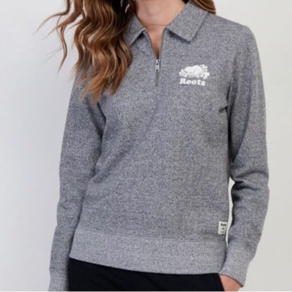 Roots half zip sweatshirt gray S  EUC